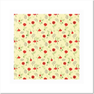 Poppy Flower Pattern Posters and Art